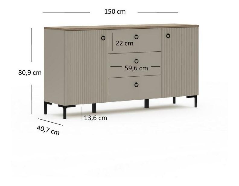 Komoda Demandaron 4 (taupe + dub silverjack)