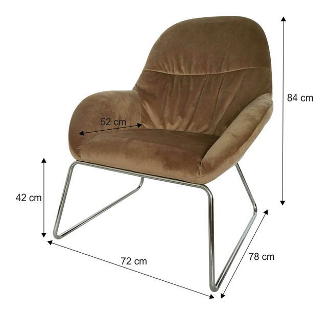 Relaxační křeslo Marigold (hnědá + chrom)