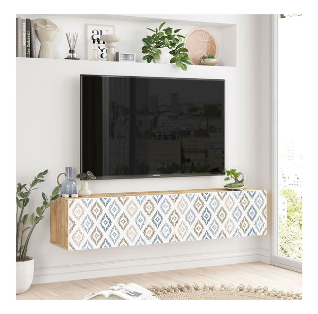  TV stolek/skříňka France 10 (borovice atlantická + bílá)