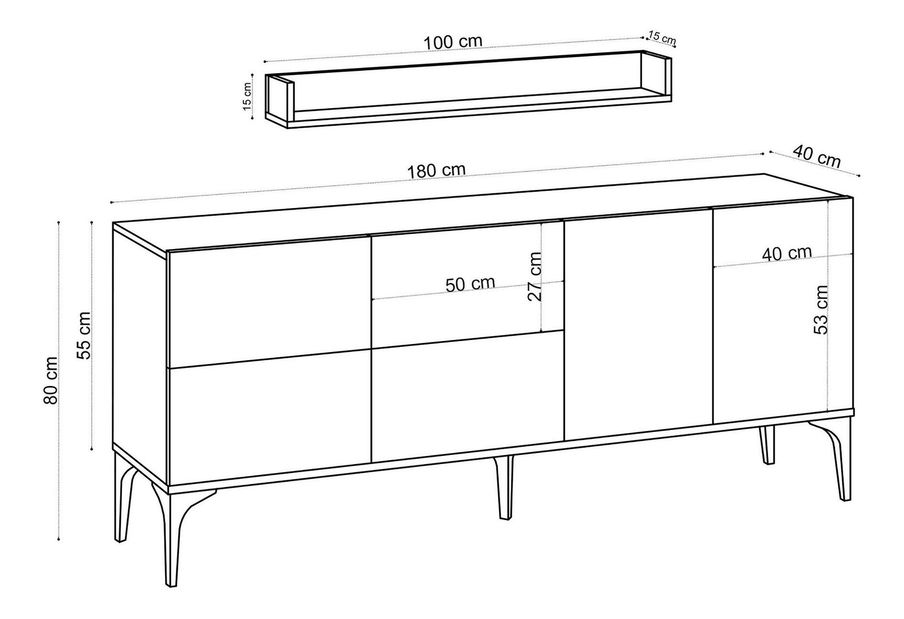 Skříňka Lupin (bílá + černá)