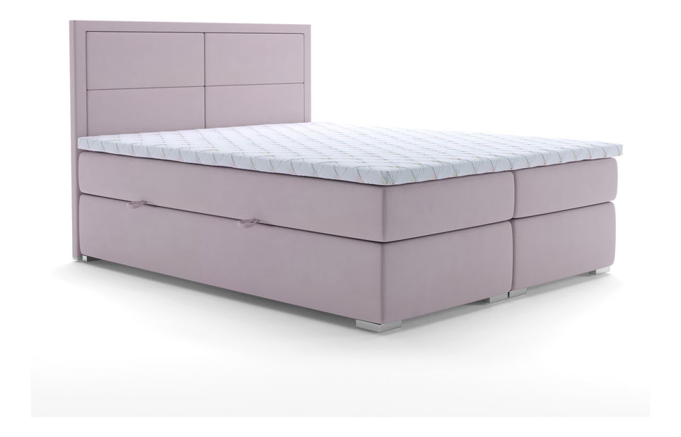 Boxspring postel 180 cm Menorra (růžová) (s úložným prostorem)