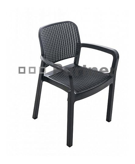 Zahradní kreslo Kara (antracit) (Plast)