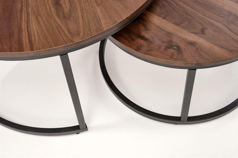 Set 2 ks. konferenčních stolků Jacarta (ořech + černá)