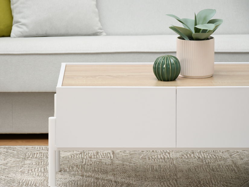 Konferenční stolek Bertina L (sonoma + bílá)