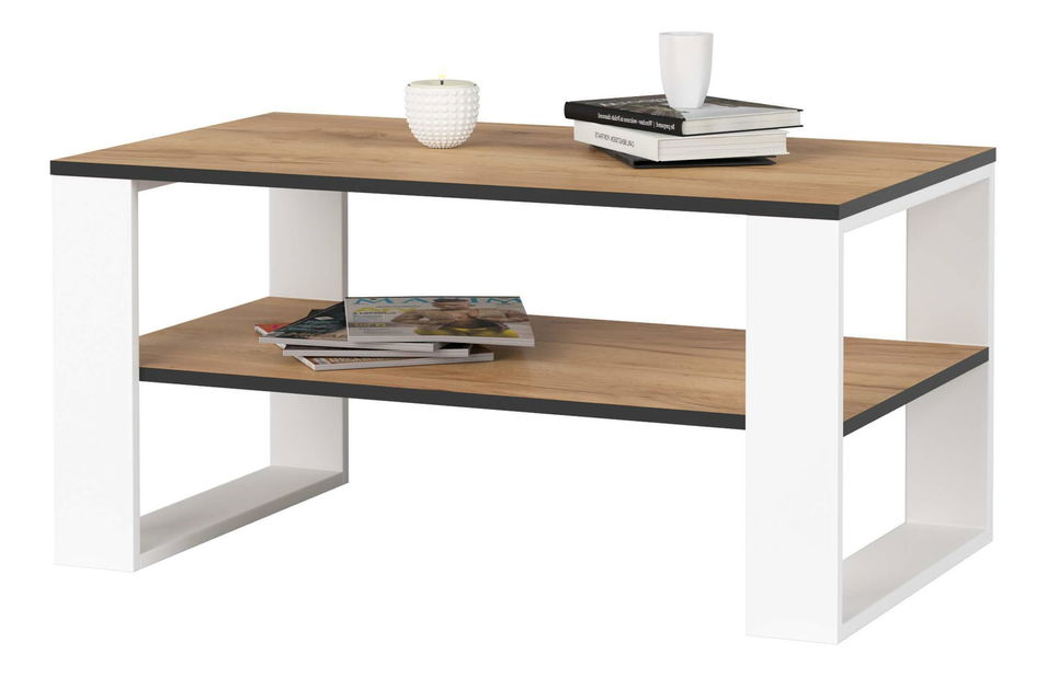 Konferenční stolek Aislan (dub craft + bílá)