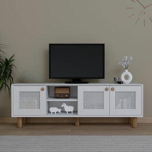 TV skříňka Bohema (bílá + dub kadizský)