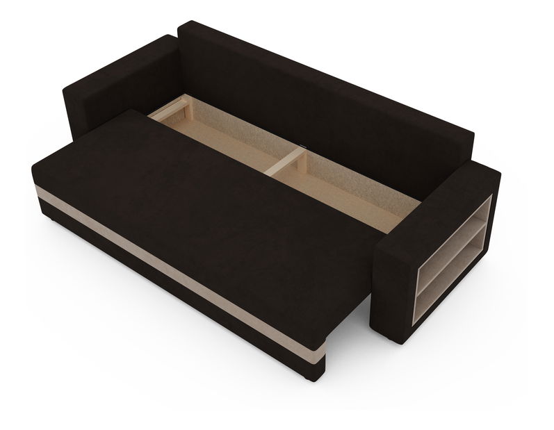 Pohovka třísedačka Simpney (hnědá + béžová)