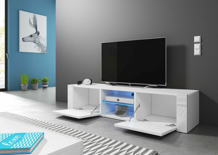 TV stolek/skříňka Hee (černý lesk + černá matná)