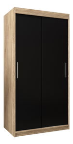 Šatní skříň 100 cm Toki (Dub sonoma + Černá matná)