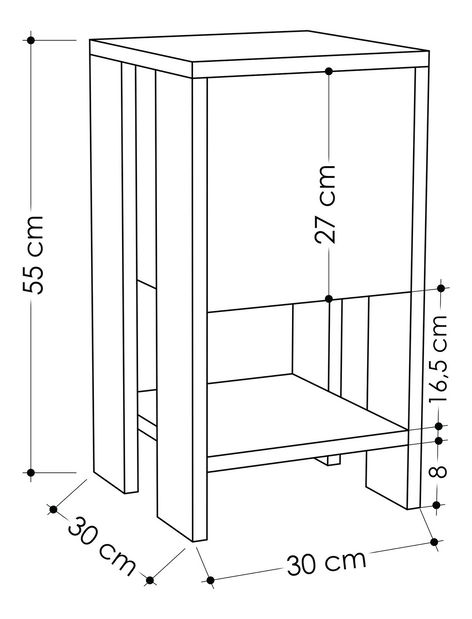 Noční stolek Emmi (moka)
