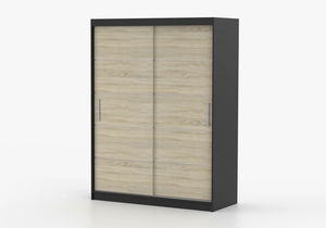 Šatní skříň Viola 06 (černá + dub sonoma)