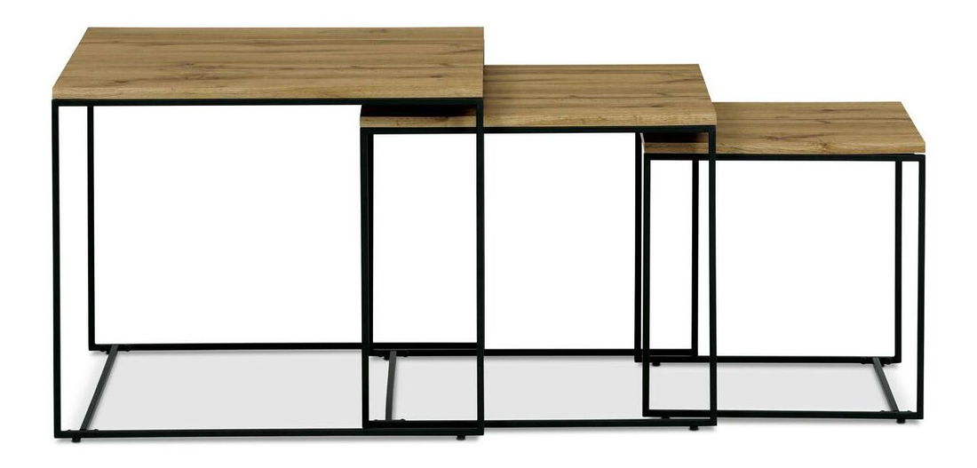 Set 3 konferenčních stolků Adeptos (dub divoký)