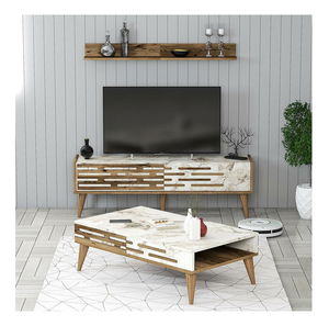 Sestava nábytku do obývacího pokoje Valencia (ořechová + bílý mramor)