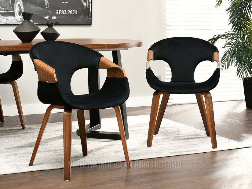 Židle Kurt (černá + ořech)
