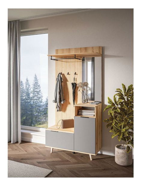 Předsíňová sestava Nadrano (dub evoke + grafit)