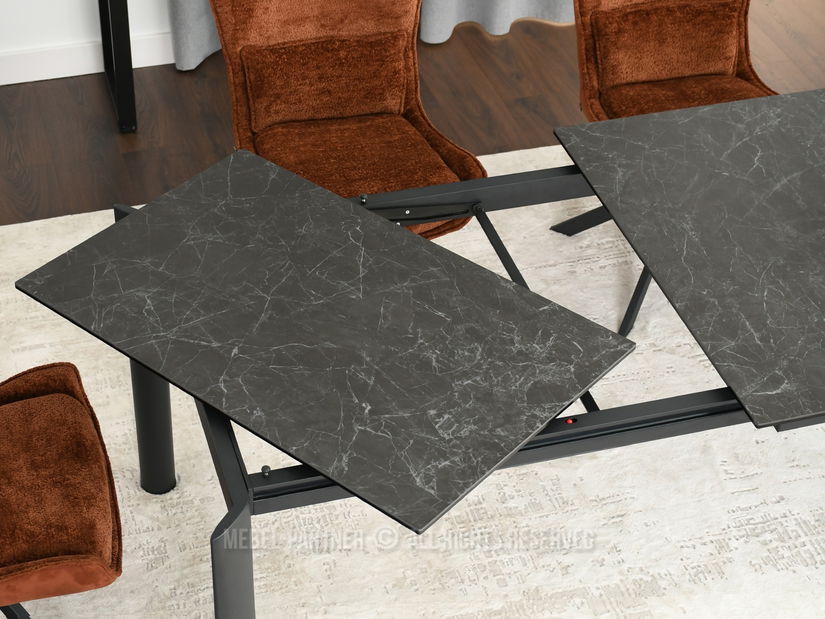 Jídelní stůl Tornado (černý mramor + černá)