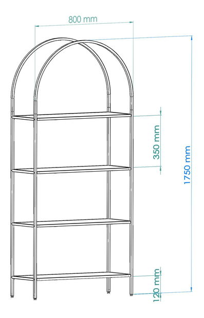 Regál Monisa 80 (černá)