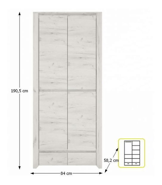 Šatní skříň Adamu Typ 20