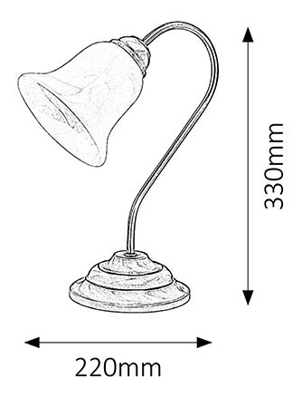 Stolní lampa Francesca 7372 (bronzová + rýžové kamenné sklo)