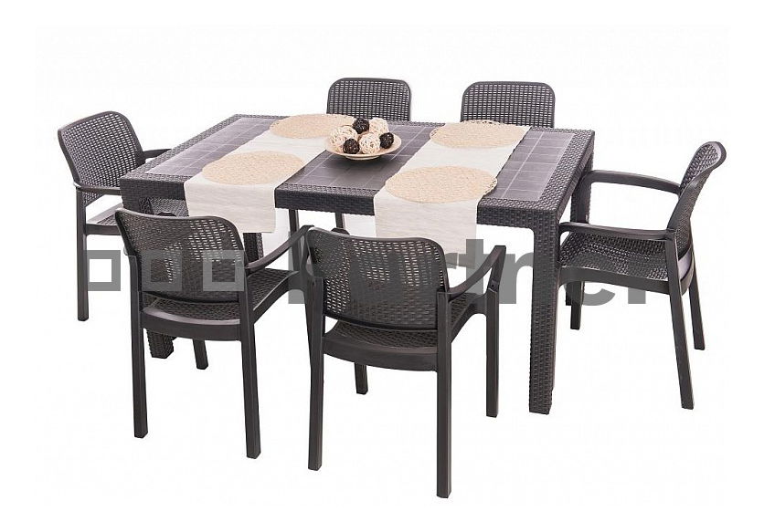 Zahradní sestava Kara 1+6 (antracit) (Plast)