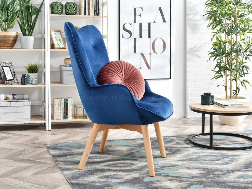 Křeslo Nutri (námořická modrá + buk)