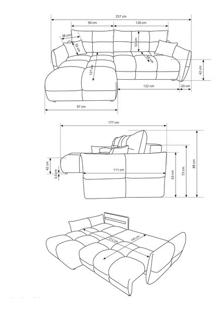 Rohová sedací souprava Basical (světle šedá) (L)