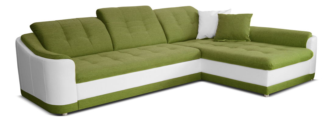 Rohová sedací souprava Bray L 2F+L (zelená + bílá) (P)