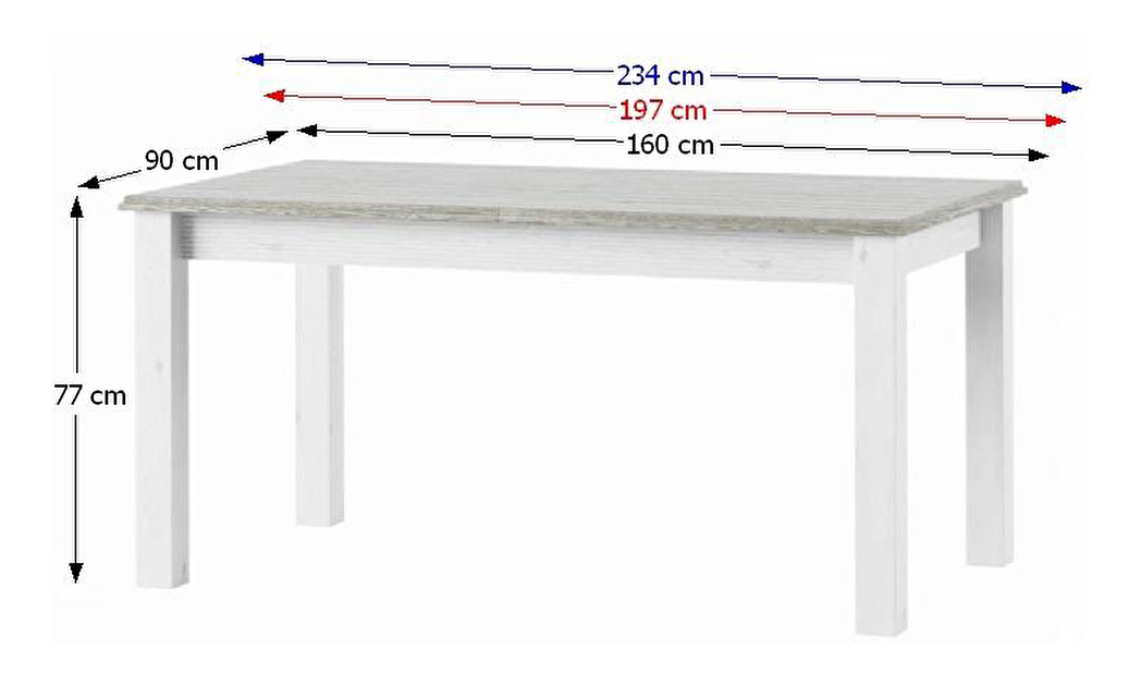 Jídelní stůl Lunete LM 88 (pro 6 až 8 osob)