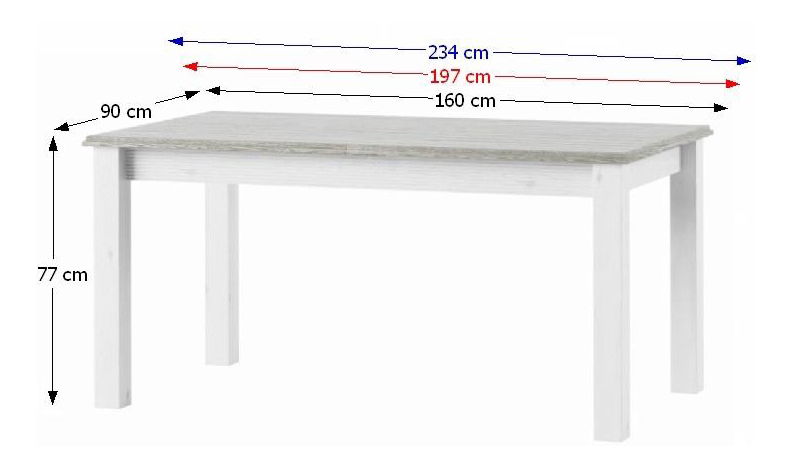 Jídelní stůl Lunete LM 88 (pro 6 až 8 osob)