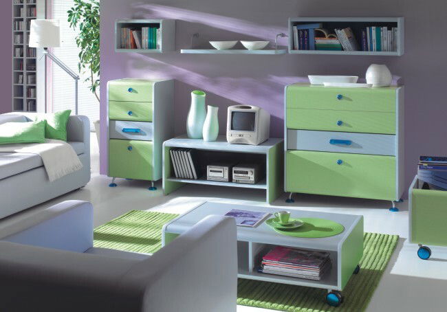 Obývací pokoj Black Red White Capslock 4