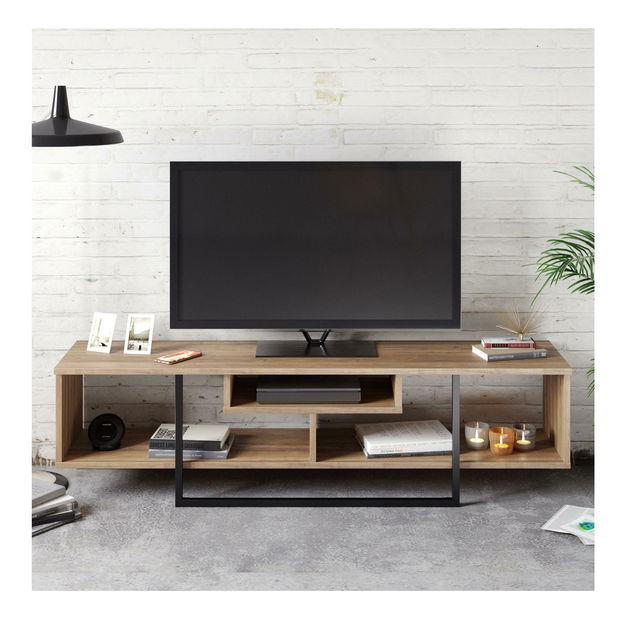 TV stolek/skříňka Aslana 150 (ořech + černá)