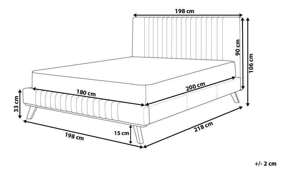 Manželská postel 180 cm TALLE (s roštem) (béžová)