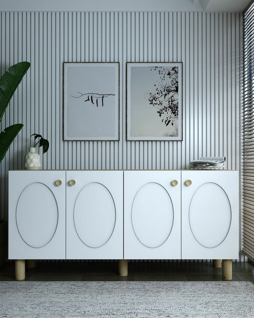 Komoda Elisondo (dub safírový + bílá)