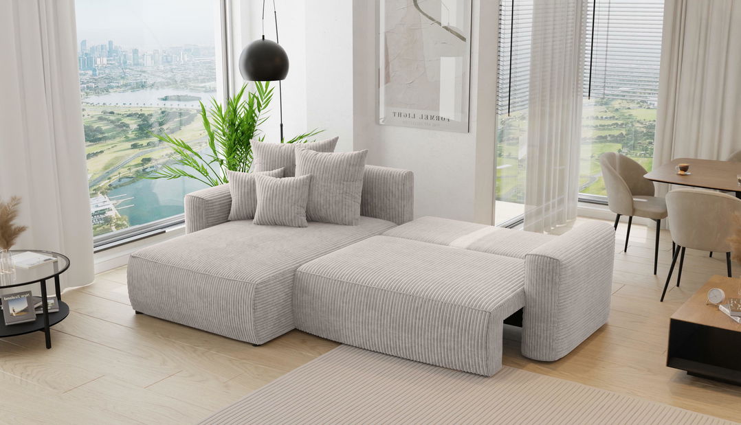 Rohová sedačka Baria (L) (světlohnědá)