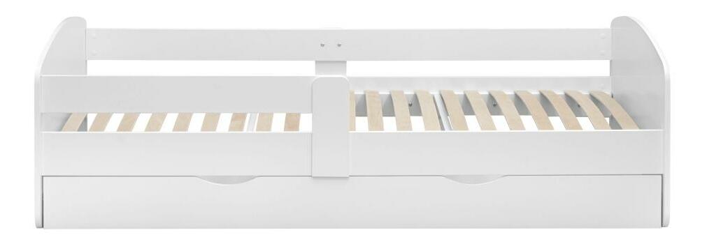 Jednolůžková postel 90 cm Carecen (bílá) (s roštem) (s úl. prostorem)