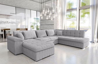 Rohová sedací souprava U Talia (světle šedá)