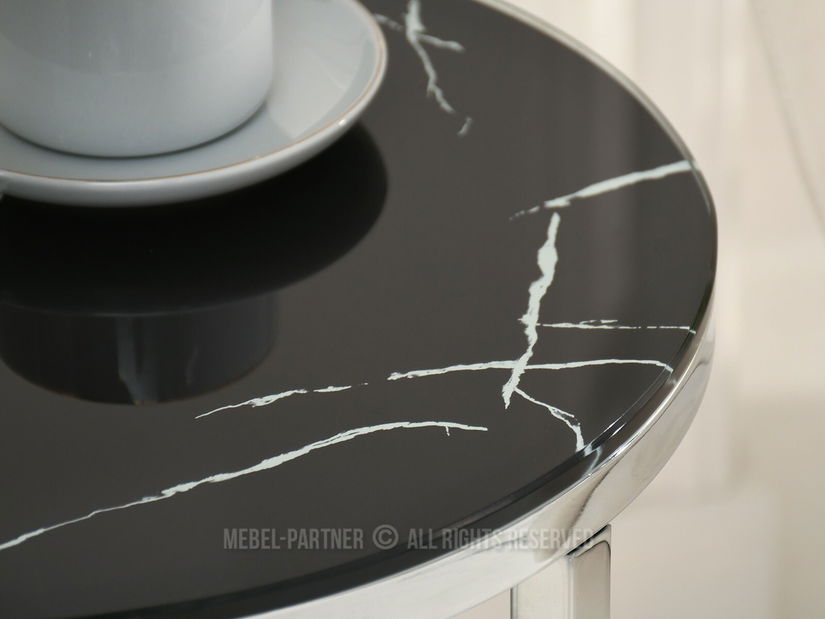 Konferenční stolek Calvis (černý mramor + chromová)