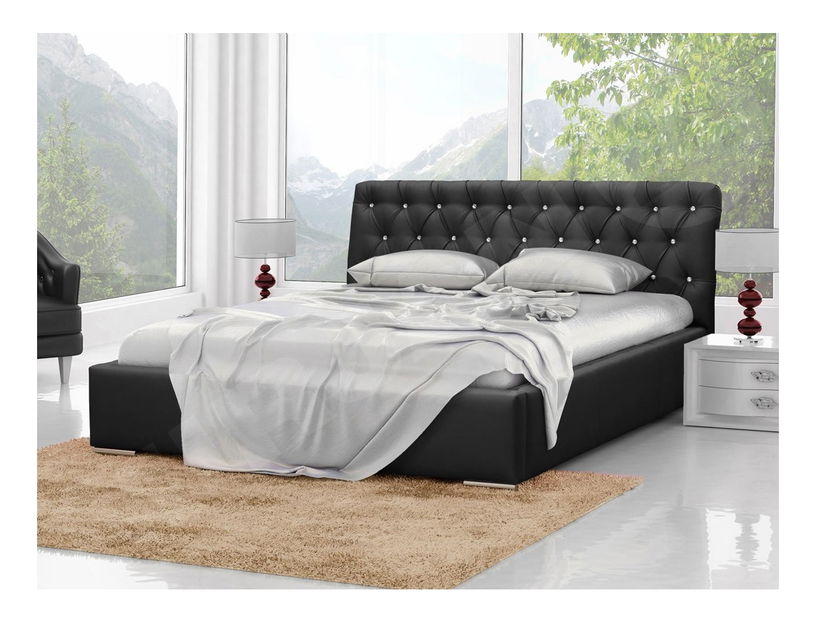 Kontinentální postel Enoa (černá) *bazar