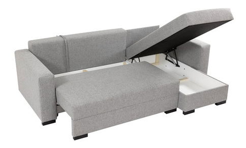 Rohová sedačka Zowelos (světle šedá) (s úl. prostorem)