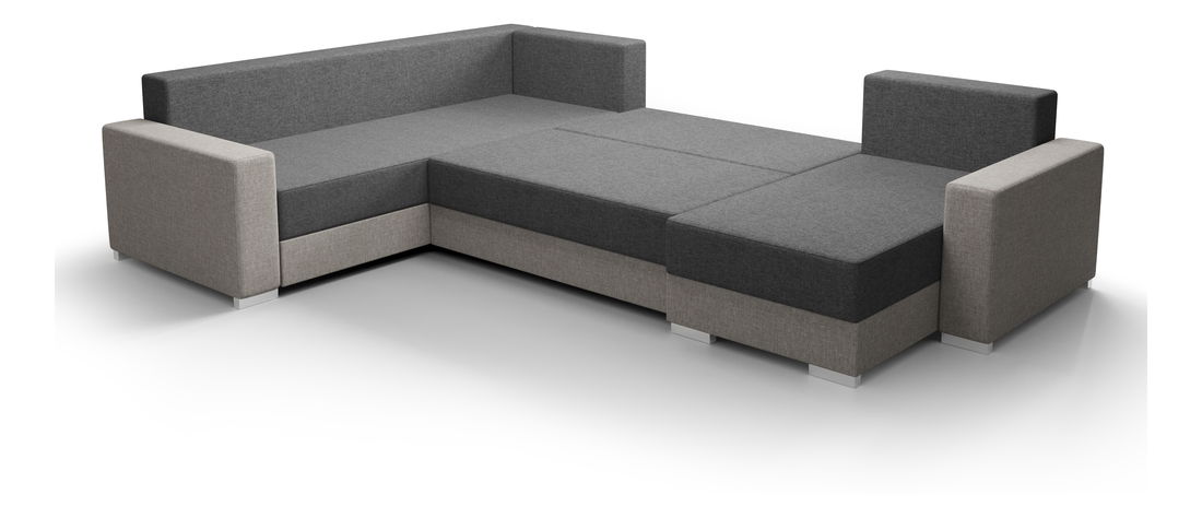 Rohová sedačka ve tvaru U Glide 3 (šedá + černá) (L)