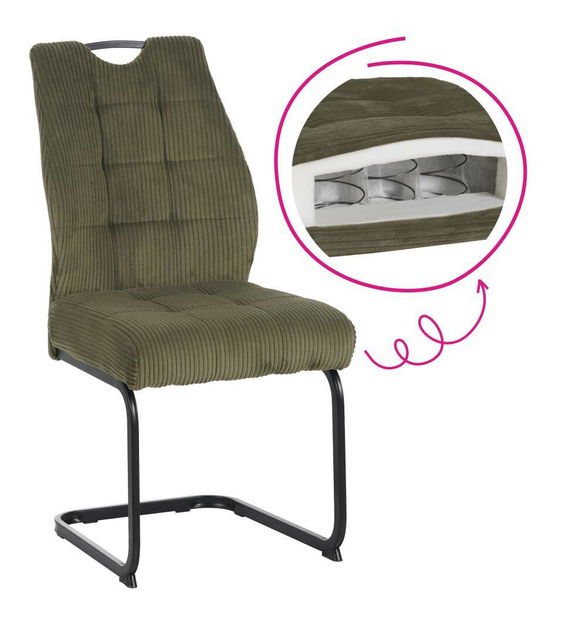 Jídelní židle Kalme (zelená + černá)