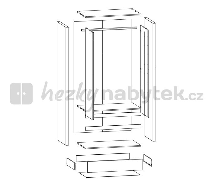 Šatní skříň BRW Venom SZF2D2S