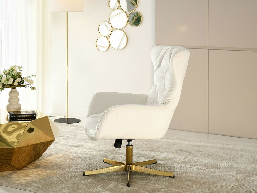 Relaxační křeslo Antiemo (krémová + zlatá)