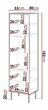 Vitrína Hermano (černá + ořech warnia)