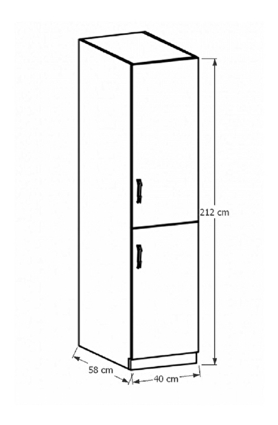 Potravinová kuchyňská skříňka D40SP Sillina (ořech milano)