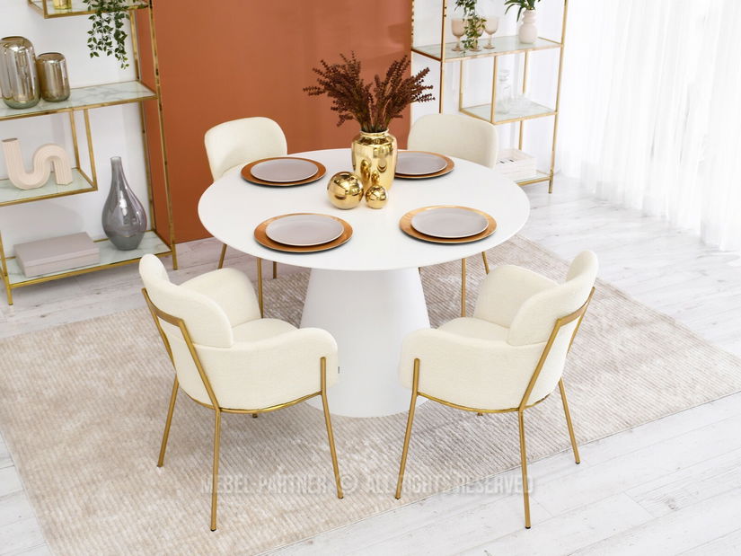 Židle Baggie K (krémová + zlatá)