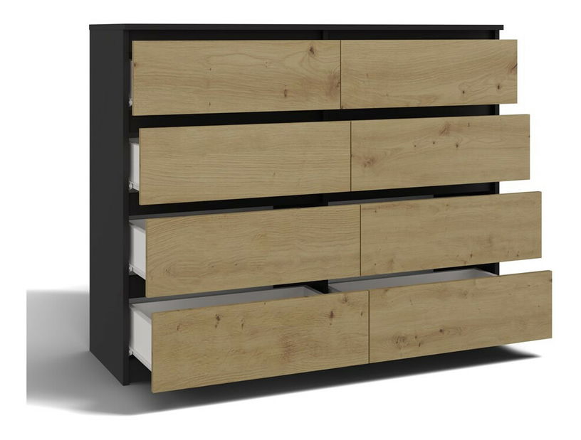 Komoda Musecalo 7 120 (antracit + dub artisan)