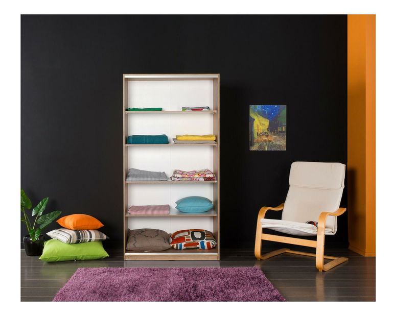 Šatní skříň s posuvnými dveřmi Seworella 1 (lososová bílá + světlé dřevo)