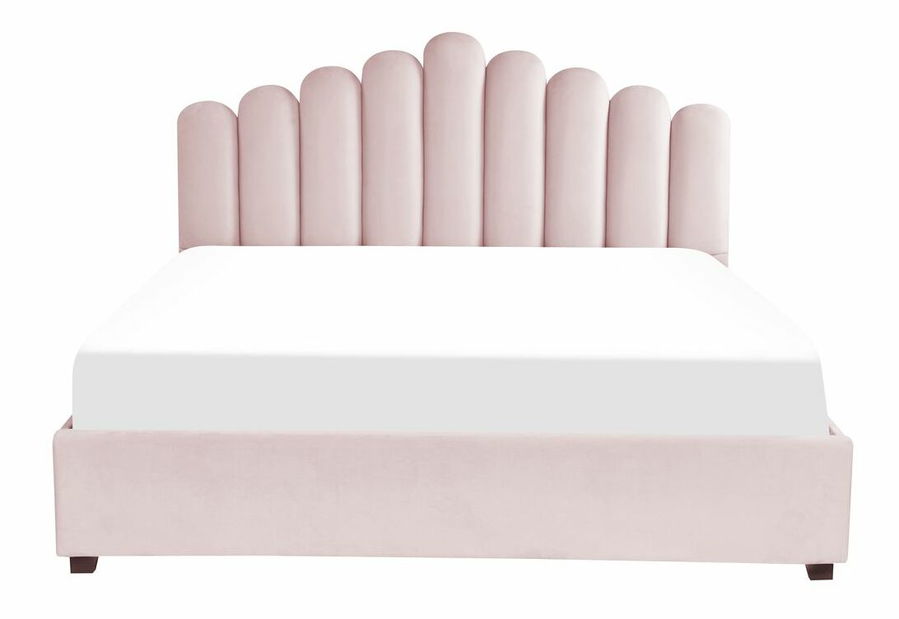 Manželská postel 180 cm Valhala (růžová) (s roštem a úložným prostorem)