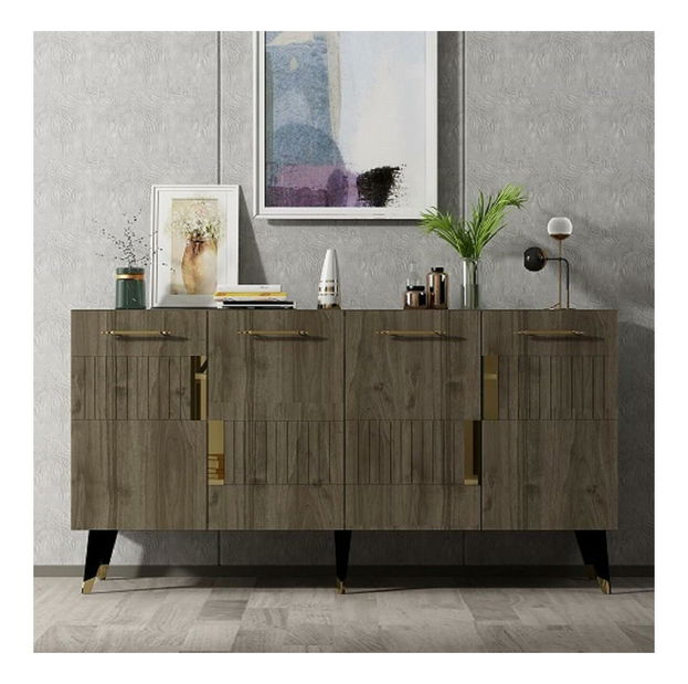 Skříňka Lotoka 2 (ořech + zlatá)